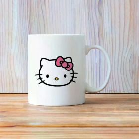 For Hello Kitty Front and Back Logo Sanrio Coffee Mug, Teacup Drinking Cup