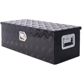 30inch Aluminum Tool Box,heavy Duty Truck Bed Tool Box,outdoor Trailer Pickup Storage Tool Box,RV Storage Organizer,underbody Box W  Lock Keys,bl (Color: Black)