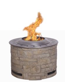 Stackstone Look Smokeless Firepit With Wood Pellet Twig Wood As The Fuel (Color: Yellow)