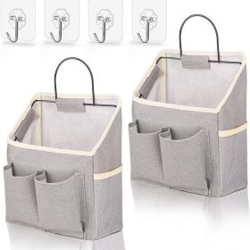 1pc Hanging Storage Bag, Wall Hanging Organiser Basket With Bathroom Pocket, Bedroom, Kitchen, Dormitory Dormitory, Essentials (Color: gray, Quantity: 1)