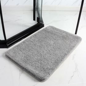 1pc Thickened High Fluff Floor Mat Bathroom Water Absorption Anti-skid Mat Bathroom Doormat Bedroom Carpet Floor Mat (Color: gray, size: 19.69*31.5inch)