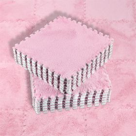 Living Room Carpet Tiles Interlocking Level Loop Square Carpet Tiles Area Rugs Play Mat (Color: pink, size: 45pcs)